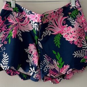 Lilly Pulitzer Pink and Green Floral Shorts
